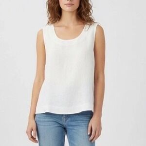 American Giant White Linen Sleeveless Tank Top Size S Made in USA